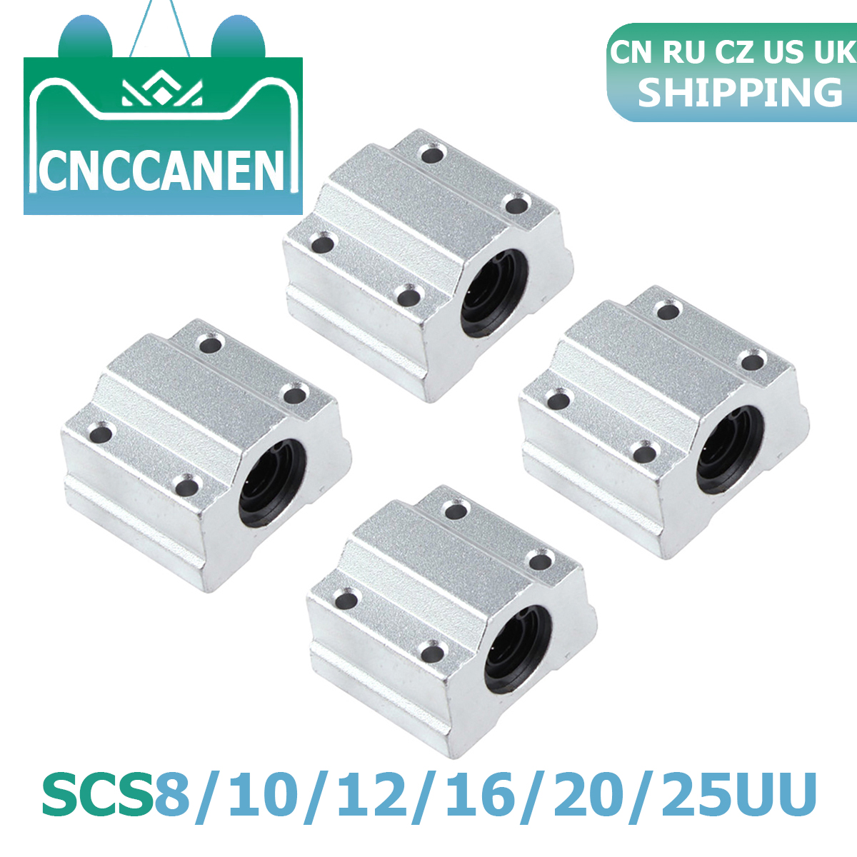 Set Of 4 Linear Ball Bearing Bushings - 12mm (SCS12UU / SC12UU / LM12UU) For Motion Slides