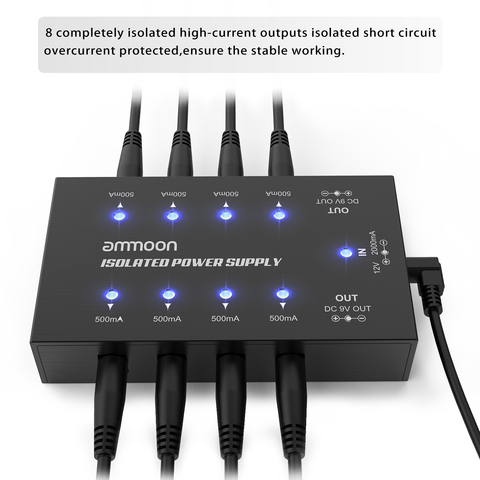 ammoon Compact Size Guitar Effect Power Supply 8 Isolated DC Outputs for 9V/18V Guitar Effects For guitar accessories parts ► Photo 1/6