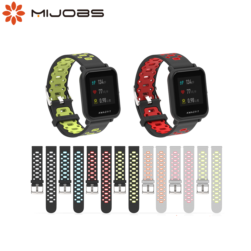Buy Online Mijobs mm Sports Silicone Wrist Strap For Xiaomi Huami Amazfit Bip Bit Pace Lite Youth Smart Watch Wristband Bracelet Correa Alitools