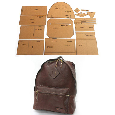 DIY leather handmade crafts ladies backpack hard kraft paper template sewing pattern shoulder bag sewing paper template ► Photo 1/6