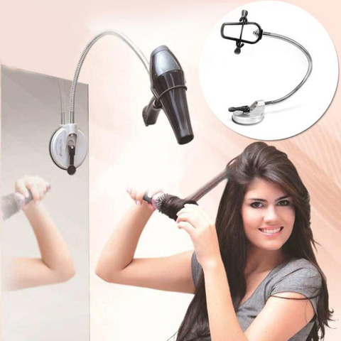 Hands Free Hair Dryer Holder 360 Degrees Rotation Flexible Hairdryer Organizing Holder Stand Rack Suction Cup Pet Grooming Table ► Photo 1/6