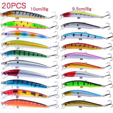 20 Pcs Artificial Bait Fishing Lures Set Topwater Carp fishing Bait Kit Tackle Suit Sale Hard Bait Minnow Fish lure set ► Photo 1/6