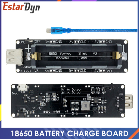 ESP32 ESP32S For Wemos For Raspberry Pi 18650 Battery Charge Shield Board V3 Micro USB Port Type-A USB 0.5A For Arduino Charge ► Photo 1/1