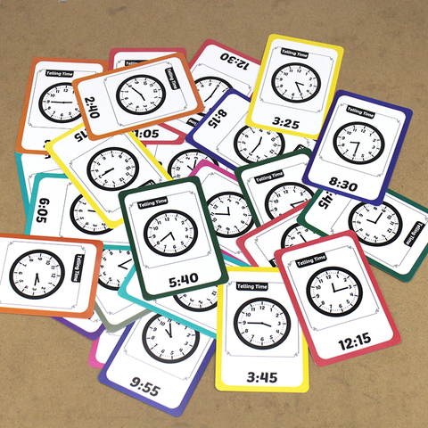 36Pcs Baby Learning Time/Alarm clock Life management montessori flash cards for cognitive educational card kids learn games toys ► Photo 1/6