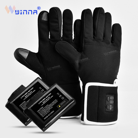 Winter Electric Heating Gloves For Riding Biking Fishing Outdoor Sports Use 3-6 hours 2200mAh Battery Heated Gloves Touch Screen ► Photo 1/6