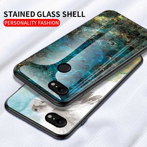 For Google Pixel 2 3 4 XL Case Luxury Marble Grain Hard Tempered Glass Protective Back Cover Case for pixel 3A XL 4A phone shell ► Photo 1/6