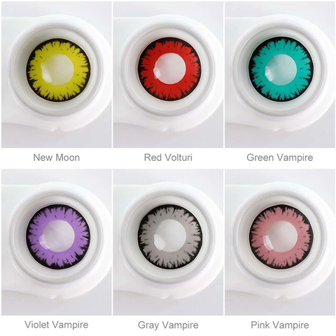 2 pieces/Pair Cosplay Halloween Colored Contact Lenses for Eyes Makeup Annual Cosmetic Color Contacts Lens with Lens Container ► Photo 1/6