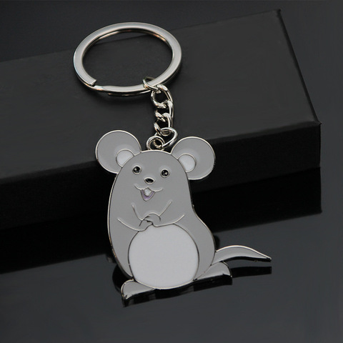 Fashion Mouse Enamel Keyring Animal Keychains Handmade Metal Key Holder Women Cute Rat Souvenir Bag Pendant Car Trinket Gift ► Photo 1/6