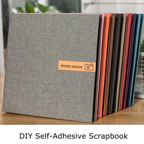 High-Grade 16 Inch linen Photo Album Handmade DIY Self-Adhesive Scrapbook Couple Baby Growth Record Book Family Photo Collection ► Photo 1/6