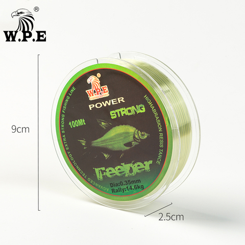 W.P.E FeeDer Nylon Fishing Line 100m 0.20mm-0.60mm Super Strong Monofilament 6.02-37kg Carp Fish Main Line Fishing Accessories ► Photo 1/6