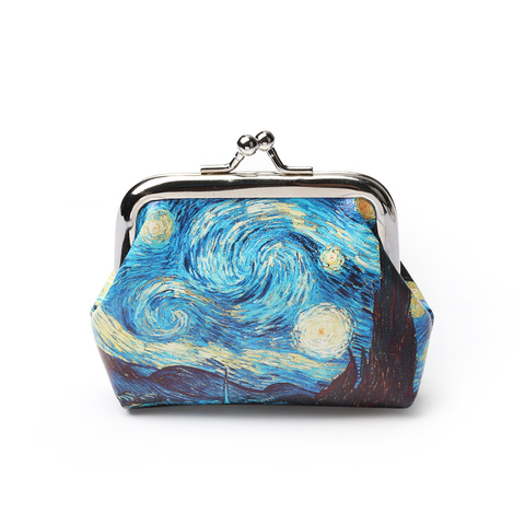 1PC Famous Van Gogh Oil Printing Small Wallet For Women Landscape Flower Pattern Mini Hasp Coin Purses Money Card Handbags Hot ► Photo 1/6