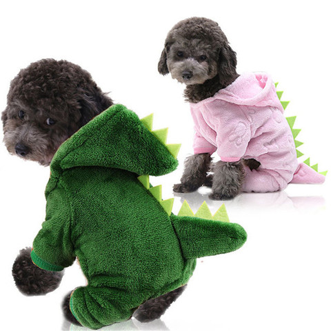 Hot Sale Pet Cat Clothes Funny Dinosaur Costumes Winter Warm Plush Cat Coat Small Cat Kitten Hoodie Puppy Dog Clothes ► Photo 1/6