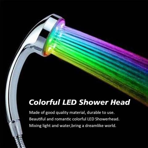 Hot 1pcs 7 Color Hand Shower Handing Led Shower Head with Romantic Automatic LED Lights for Bathroom hot selling ► Photo 1/6