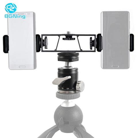 BGNing 3in1 Mobile Phone Clip Multi-angle Live Vlog Selfie Shooting Mount Bracket w/ 360degree Rotation Mini Tripod Ball Head ► Photo 1/6