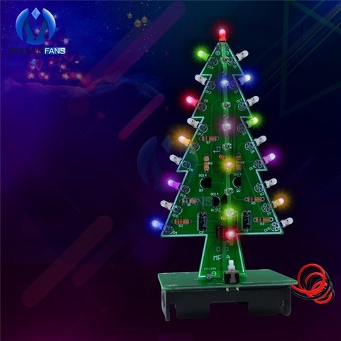 Diy Electronic  Christmas Trees 3D Xmas Tree 7 Color Light Flash LED Circuit LED Module Diy Kit Pcb Board ► Photo 1/6