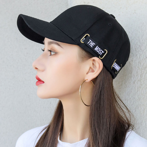 Unisex Men's baseball Cap Women Black Letter Embroidery Korean Style Summer Snapback Hip Hop Hat gorros hombre casquette femme ► Photo 1/6