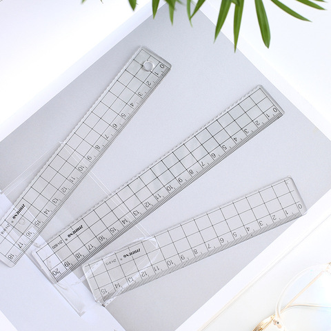 1pcs Ruler 15cm 18cm 20cm Simple Transparent  Acrylic Rulers Ruler Square Ruler Cute Stationery Drawing Office School Supplies ► Photo 1/6