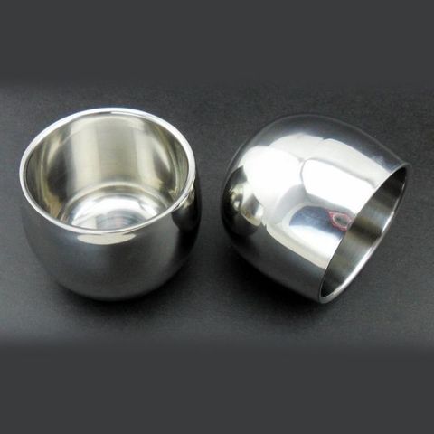 Double Layer Stainless Steel Cup Thicken Durable Shave Soap Bowl Heat Insulation Smooth Shaving Mug Wine Alcohol Tea Cup Men ► Photo 1/6