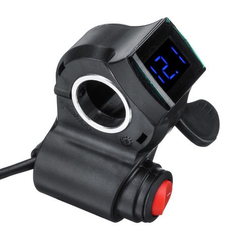 Electric Vehicle Voltage Display Switch Handle Finger Thumb Throttle Scooter with Power LED Display Handlebar Grips for E-bike ► Photo 1/5
