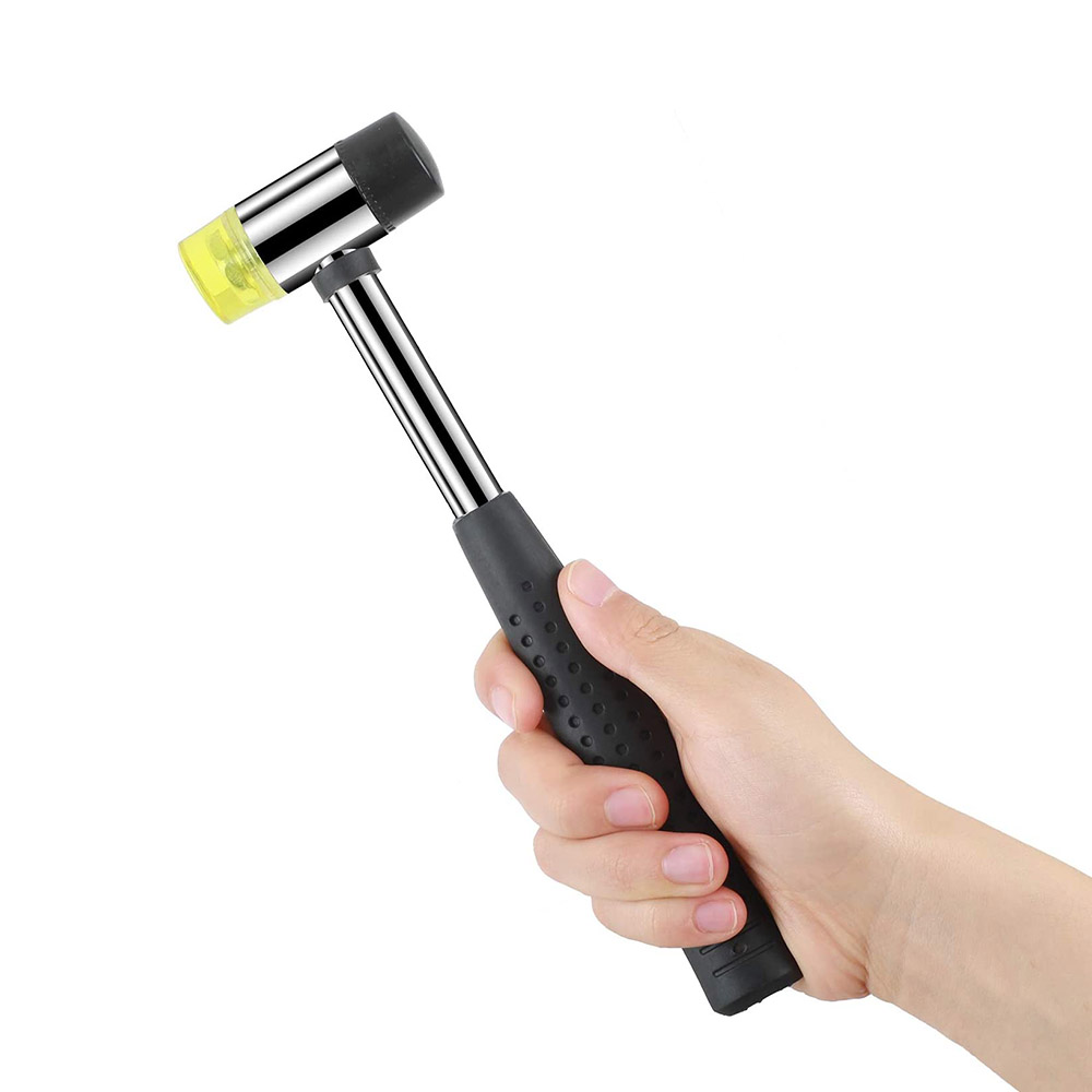 1PCS Mini Small Steel Handle Rubber And Nylon 2 Face Hammer Mallet Tool New 