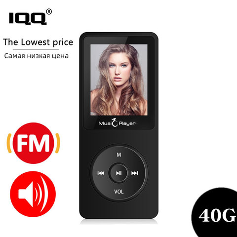 IQQ New Version Ultrathin MP3 Player X02 Built-in 40G and Speakers can play 80H Lossless portable walkman with radio /FM/ record ► Photo 1/6