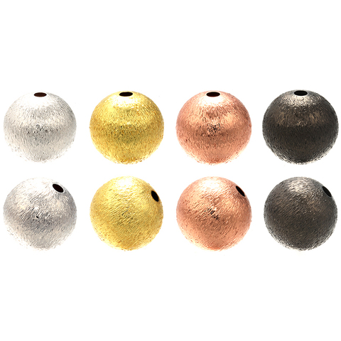 Gold Silver Dull Polish Round Spacer Beads Ball Beads Brass DIY making For Jewelry Findings Necklace Bracelet Accessories ► Photo 1/5