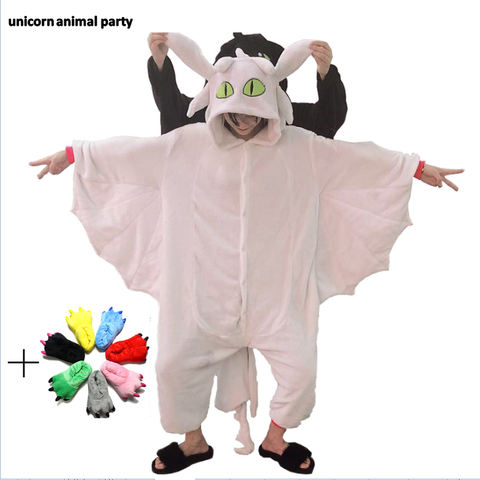 Light Fury & Toothless Onesie Pajamas Costume for Adults How to