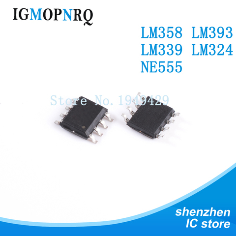 50pcs smd LM358 LM393 LM339 LM324 NE555 amplifier circuit lm358dr lm324dr lm339dr lm393dr ne555dr ► Photo 1/2