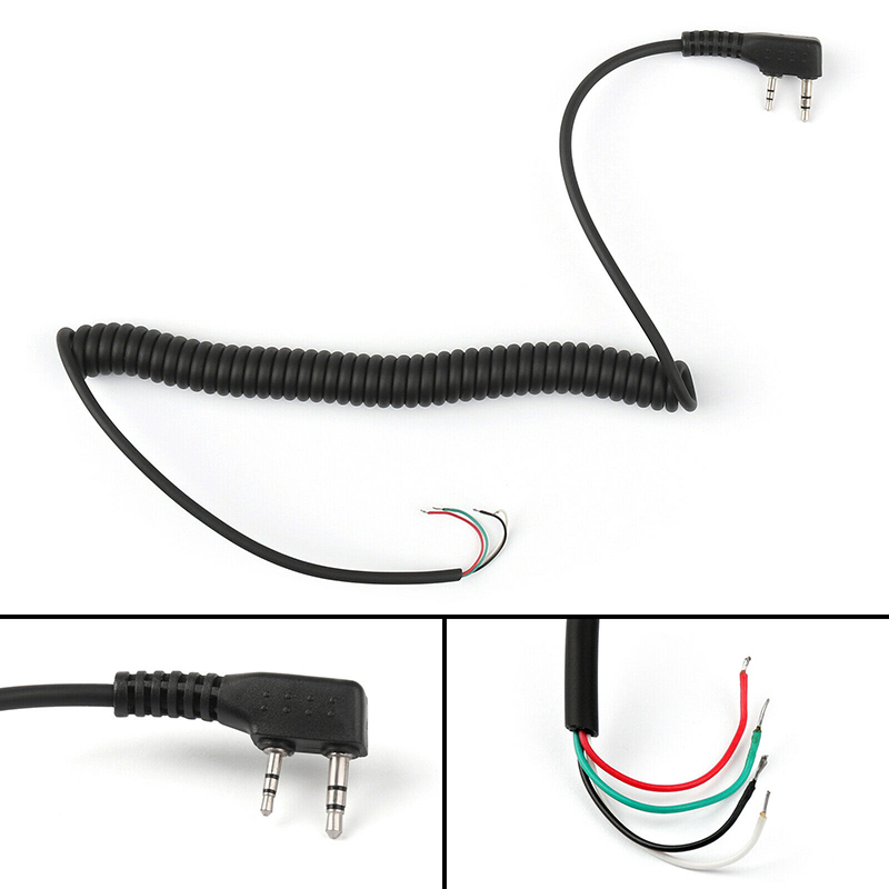 2 pin 4 Wire Speaker Mic Cable Line for Baofeng UV5R Kenwood TK370 Motorola Walkie-talkie Radio&interphone w/ K type 2pin plug ► Photo 1/6