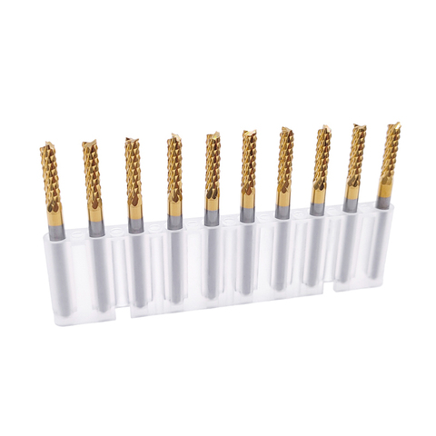 10pcs 0.6-3.175mm Carbide PCB Corn Milling Cutter Set 3.175mm Shank PCB Machine Engraving Bit End Mill Milling Cutter For Metal ► Photo 1/6