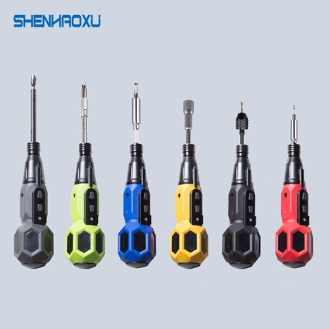 Cordless Electric Screwdriver Set Smart Electric Drill High Quality USB Rechargeable Handle With LED Light TPE Material Hard ABS ► Photo 1/6