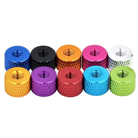 10pcs M3 M4 Aluminum thumb nut Knurled Hand nuts anodized 11 colors ► Photo 1/3