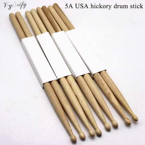 5A USA hickory wood drum stick a pair with white packaging ► Photo 1/5