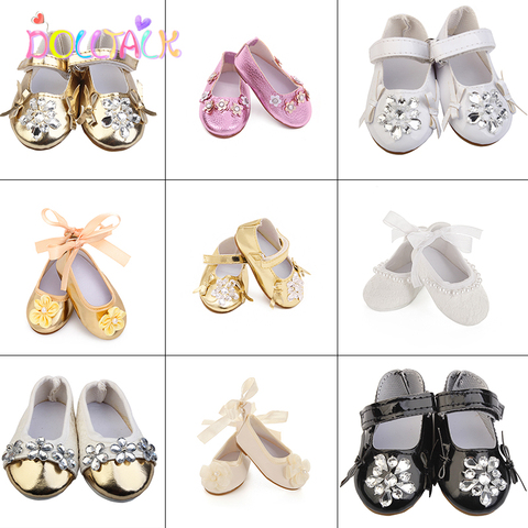 18 Inch Glitter Hand-stitched Mini Doll Shoes With Crystal Fit 43 Cm Reborn Dolls For Our Generation American Doll Girl Gift New ► Photo 1/6