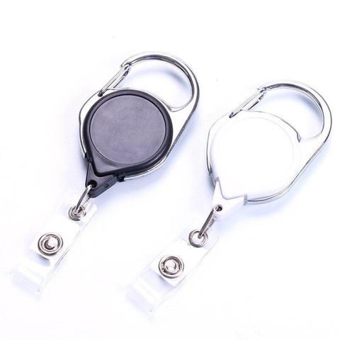 1PC Metal Retractable Badge Reel for Name ID Card Holder Students Bus Pass Card Badge Holder Rope School Office Supplies ► Photo 1/6