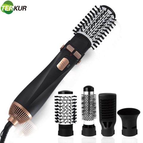 Hot Air Brush 4 Head Replaceable Electric Hair Dryer Brush One Step Blower Hot Comb Straightener Hair Straightener Brush Curler ► Photo 1/6