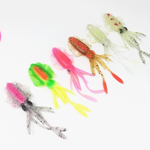 2Pcs*10/12/15cm Glow Fishing UV Squid Soft Lure Luminous Octopus Pesca Sea Fishing wobbler Bait Squid Jigs Fishing Tuna Lure ► Photo 1/6