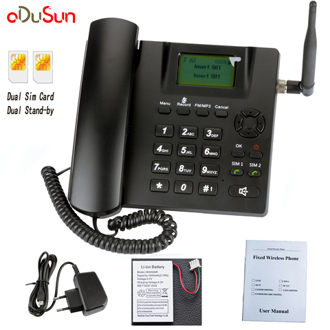 GSM SIM Card Desktop Wireless Phone Home Landline Telephone FM  Radiotelephone