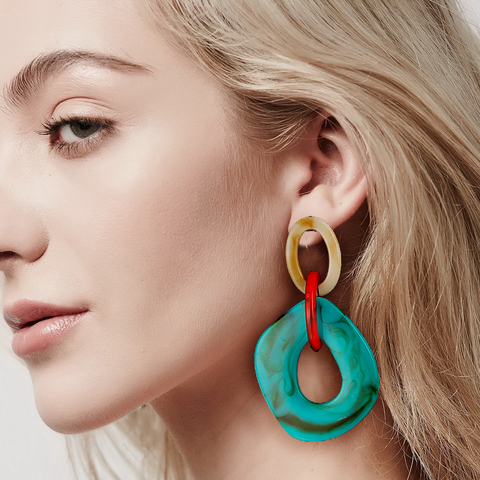 2022 Women Acrylic Minimalist Earrings Charm Statement Earring Pendant Fashion Jewelry Gifts Pendientes Brincos amazing price ► Photo 1/6