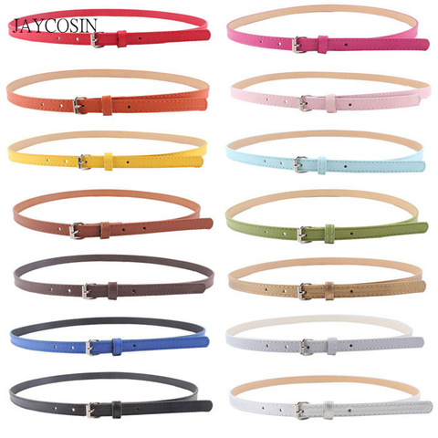 JAYCOSIN Multi-color Lady's Slender thin Belt Ceinture feminion Pigskin metallic buckle women waist belt Elastic Waist Belt A527 ► Photo 1/6