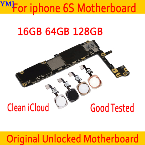Free iCloud for iphone 6S 4.7inch Motherboard 16GB 64GB 128GB Original unlocked for iphone 6S Logic board with/without Touch ID ► Photo 1/2