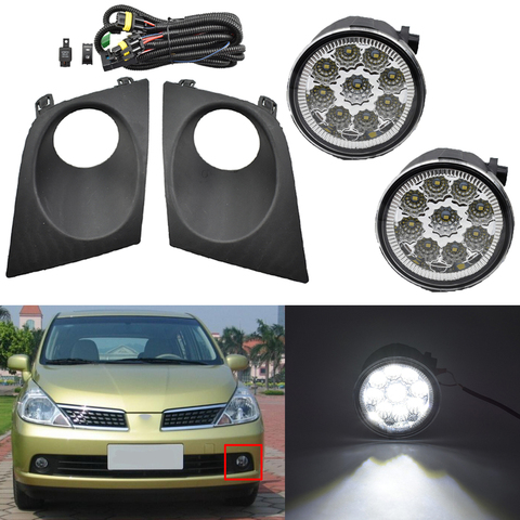 Fog Light For Tiida C11 Tiida Latio 2004 2005 2006 2007 Car Head Lights ABS Plastic Metal 12V H11 Fog Lamp Assembly Car-styling ► Photo 1/6