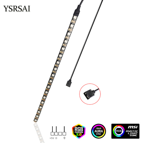 LED Strip Light With Magnetic RGB 5V Addressable ws2812b Strip For PC case Motherboard 3 Pin Header for ASUS Aura SYNC Light ► Photo 1/6