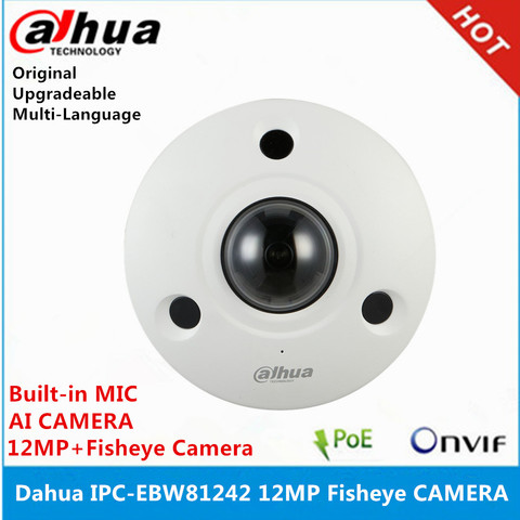 Dahua IPC-EBW81242 12MP Ultra HD Vandal-proof IR Network Fisheye Camera IP67 AI fisheye Camera replace IPC-EBW81230 ip camera ► Photo 1/2