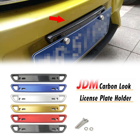 Adjustable Universal Front Rear Bullet Car License Plate Bracket Holder Carbon filament Number License Plate Mount Frame Accesso ► Photo 1/6