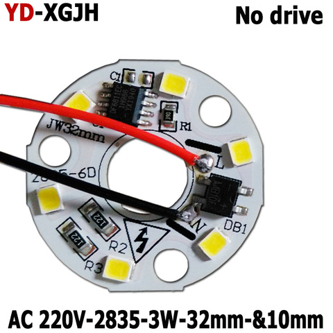 Drive free led pcb SMD2835  3W 32mm &10mm integrated ic driver Led Light Source For Chandelier crystal lamp Downlight Warm White ► Photo 1/6