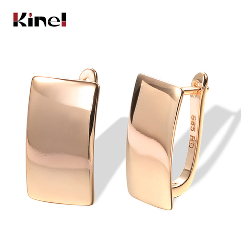 Kinel Hot Fashion Glossy Dangle Earrings 585 Rose Gold Simple Square Earrings For Women High Quality Daily Fine Jewelry ► Photo 1/6