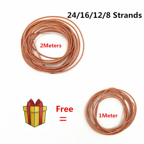 Buy 2M Free 1M Speaker Lead Wire 24/16/12/ 8 Strands Braided Copper Cable for 6.5