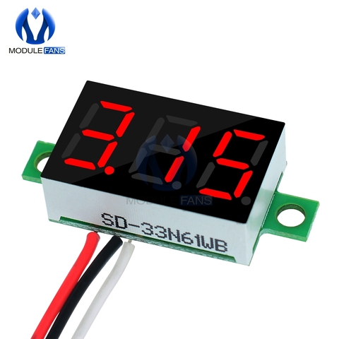 0.36 Inch Mini Digital LED Display Voltmeter Red Panel Voltage Meter DC 4.7~32V 3-Digit Display Adjustment Voltmeter ► Photo 1/6