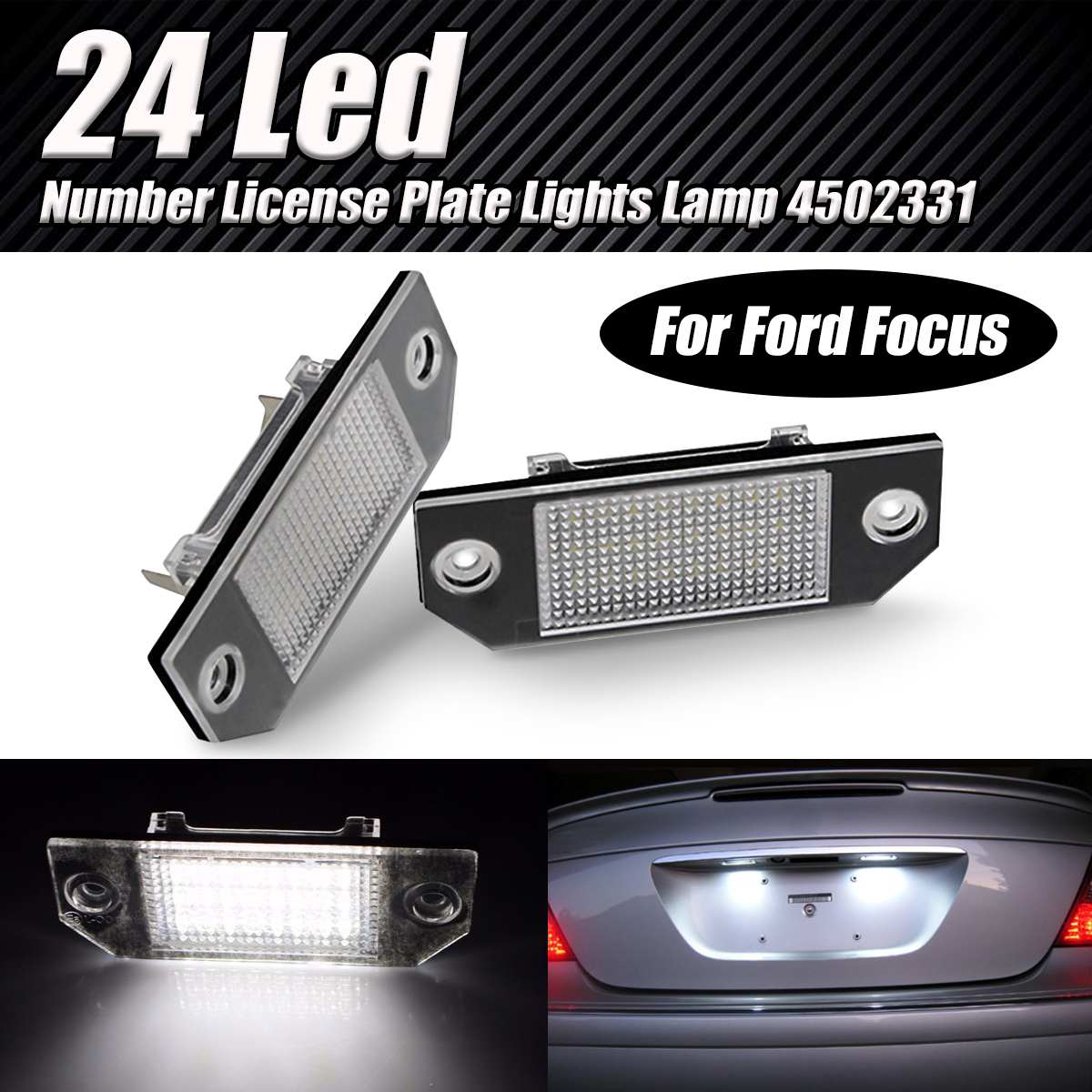 2pcs 24 LEDs Car Number License Plate Light for Ford Focus 2 C-Max Ford Focus MK2 2003 2003 - 2022 ► Photo 1/6